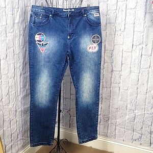 BORN FLY Cloud‎ Hoppers Dark Stone Wash Men's Jeans Size 42
